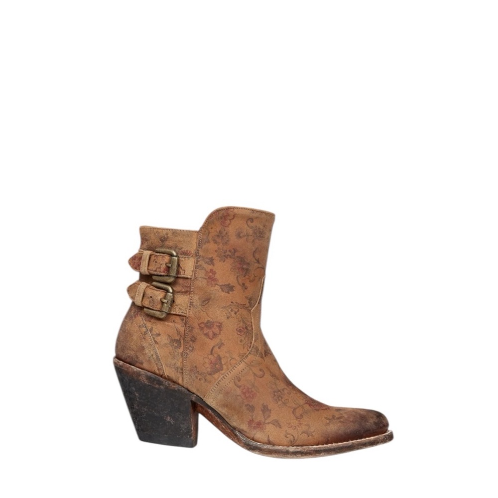 Lucchese Brown Floral Ankle Boots
